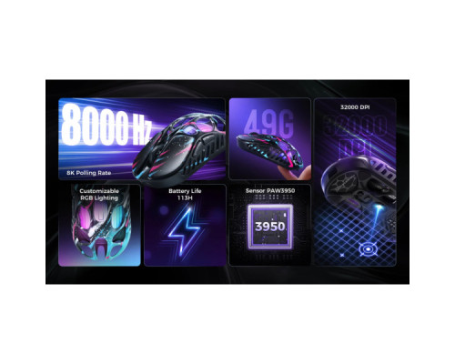 Мишка GravaStar Mercury X Pro 8K RGB Wireless/Bluetooth/USB Neon Graffiti (GS_X_PRO_CG_BLK)