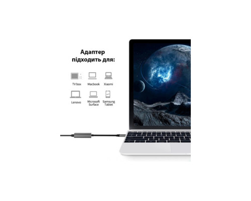 Адаптер USB-C to RJ45 Ethernet 1000Mbps Dynamode (DM-AD-GLAN-C)