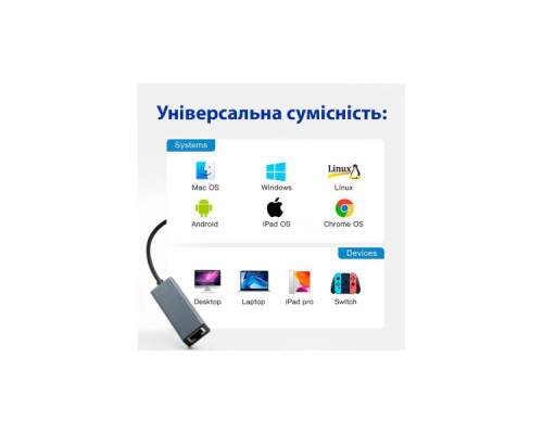 Адаптер USB-C to RJ45 Ethernet 1000Mbps Dynamode (DM-AD-GLAN-C)