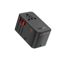 Зарядний пристрій Promate tripmate-gan160 3xUSB-C PD + USB-A QC 160W GaN Black (tripmate-gan160)