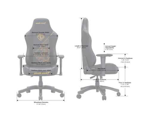 Крісло ігрове Anda Seat Phantom 3 Fabric Size L Dark Grey (AD18Y-06-GB-F)