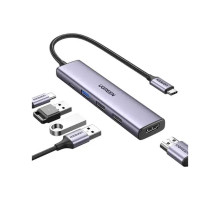 Концентратор Ugreen USB-C 3-in-1 HDMI 4K + USB 3.0 + PD 100W (U_15495)