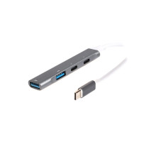 Концентратор Maxxter USB-C to 1xUSB 3.0 + 1xUSB 2.0 + 2xUSB-C (HU3C-4P-03)