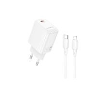 Зарядний пристрій BOROFONE BN28 Fuente USB-C PD30W + cable USB-C to Lightning White (6941991120305)