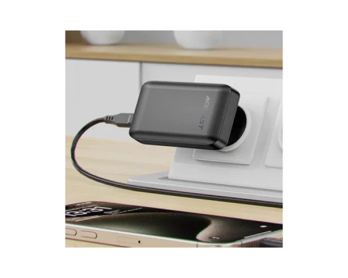 Зарядний пристрій Acefast 3xUSB 65W (2xUSB-C+USB-A) Gan A100 Fast Charger Ultra thin black (6974316283492)