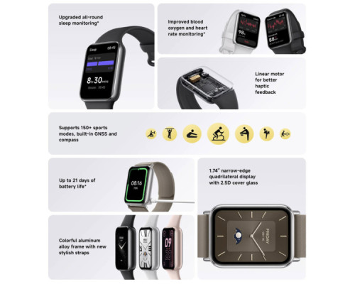 Фітнес браслет Xiaomi Smart Band 9 Pro (BHR8710GL) Obsidian Black (1111143)