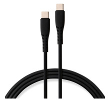 Дата кабель USB-C to USB-C 1.2m 60W Silicon Black Vinga (VCDCCC2612SB)