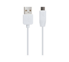Дата кабель USB 2.0 AM to Micro 5P 1.0m 2.4A PVC X1 white HOCO (6957531032038)