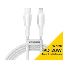 Дата кабель USB-C to Lightning 3.0m 3A white Essager (EXCTL-CHC02)