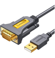 Кабель для передачі даних USB to COM M 1.5m DB9 RS-232 CR104 black Ugreen (20211)