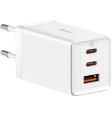 Зарядний пристрій Baseus 2xUSB-C 65W + 1xUSB GaN + cable USB-C to USB-C 100W 1.0m white (CCGP120202)