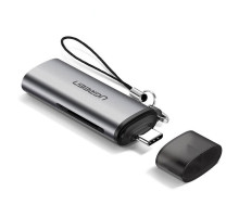 Зчитувач флеш-карт Ugreen USB Type-C 3.1 to TF/SD CM184 Gray (50704)