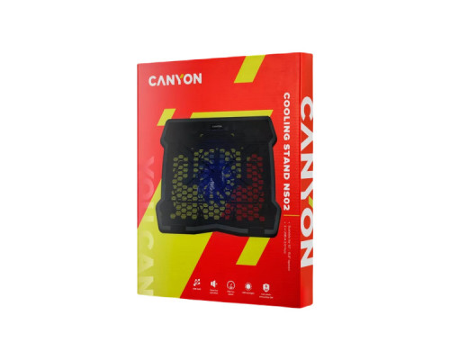 Підставка до ноутбука Canyon NS02, 10-15.6 laptop, single fan with 2x2.0 USB hub (CNE-HNS02)