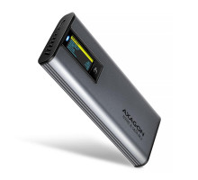Кишеня зовнішня AXAGON USB-C 10Gbps metal box with info display for M.2 NVMe & SATA SSD (EEM2-SD2)