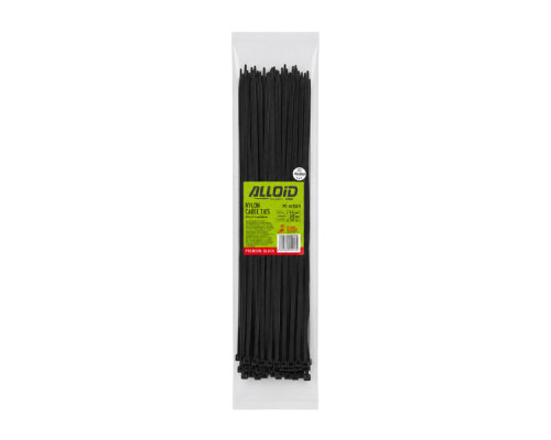Стяжка Alloid 4.6х350мм, пластик, 100шт./уп., чорний (PC-46350 B)
