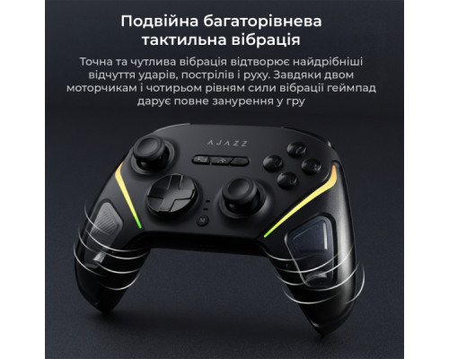Геймпад Ajazz GP100 2.4G/BT/USB Switch/PC/iOS/Android RGB Black (GP100-B)