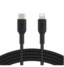 Дата кабель USB 2.0 AM to Lightning 1.0m braided black Belkin (CAA004BT1MBK)
