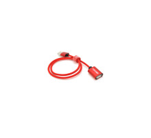 Дата кабель USB 2.0 AM/AF 0.5m red VEGGIEG (YT-AM/AF-UF2-0.5)