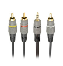 Кабель мультимедійний 3.5mm M to 3xRCA M 1.5m (4pin) AV Cablexpert (CCAP-4P3R-1.5M)