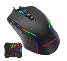 Мишка Grunhelm MS-656WD RGB USB Black + mouse pad (126952)