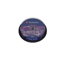 Диск DVD Verbatim 8.5Gb 8x CakeBox 10 шт Matte Silver (43666)