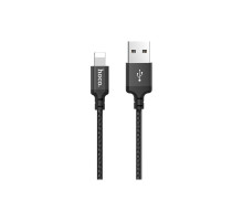 Дата кабель USB 2.0 AM to Lightning 1.0m 2A nylon X14 black HOCO (6957531062820)