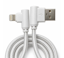 Дата кабель USB 2.0 AM to Lightning 1.0m 2.4A textile 90° corner white XoKo (XK-CTL-005-WH)
