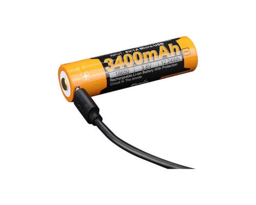 Акумулятор Fenix 18650 3400 mAh micro usb зарядка (ARB-L18-3400U) Акумулятор Fenix 18650 3400 mAh micro usb зарядка (ARB-L18-3400U)