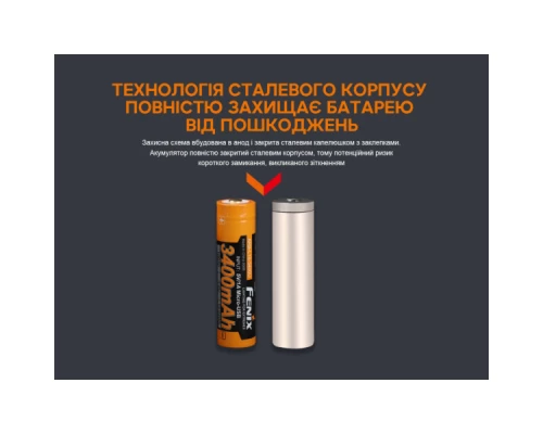 Акумулятор Fenix 18650 3400 mAh micro usb зарядка (ARB-L18-3400U) Акумулятор Fenix 18650 3400 mAh micro usb зарядка (ARB-L18-3400U)