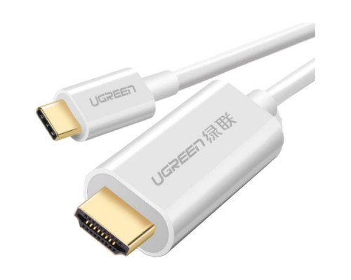 Кабель мультимедійний USB-C to HDMI 1.5m ABS Case MM121 white Ugreen (30841)