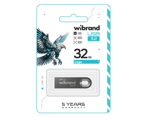 USB флеш накопичувач Wibrand 32GB Eagle Grey USB 3.2 Gen 1 (USB 3.0) (WI3.2/EA32U10G)