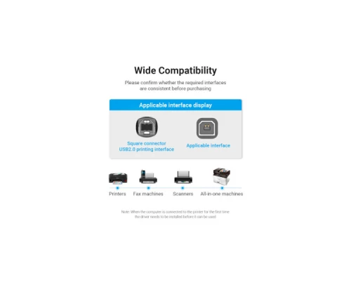 Кабель для принтера USB 2.0 AM/BM 1.5m 480Mbps PVC black Vention (COQBG) Кабель для принтера USB 2.0 AM/BM 1.5m 480Mbps PVC black Vention (COQBG)