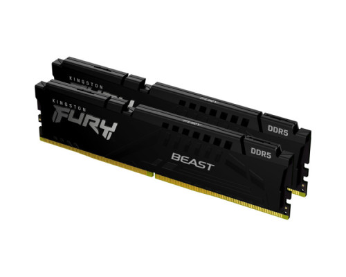 Модуль пам'яті для комп'ютера DDR5 16GB (2x8GB) 6000 MHz Beast Black Kingston Fury (ex.HyperX) (KF560C40BBK2-16)