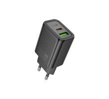 Зарядний пристрій HOCO N63 USB-C PD30W + USB QC3.0 black (6942007644358)