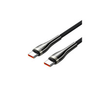 Дата кабель USB-C to USB-C 1.2m 5A nylon braided black Vention (CTYBAV)