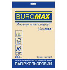 Папір Buromax А4, 80g, PASTEL cream, 20sh, EUROMAX (BM.2721220E-49)