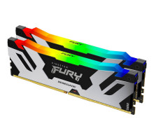 Модуль пам'яті для комп'ютера DDR5 48GB (2x24GB) 8000 MHz Renegade RGB Black/Silver Kingston Fury (ex.HyperX) (KF580C38RSAK2-48)