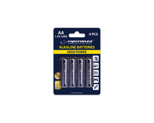 Батарейка Esperanza AA LR6 Alkaline * 4 (EZB101)