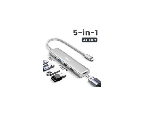 Порт-реплікатор UGREEN Dock CM478 5in1 USB3.0 Type-C --> HDMI/3xUSB3.0/Type-C/PD 100W (35580)