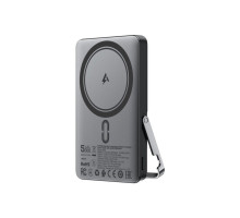 Батарея універсальна Acefast Magnetic Wireless 5000mAh, 18W, PD, QC/3.0, with holder M16, Black (6974316283997)