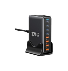 Зарядний пристрій Essager 4xUSB-C + 4xUSB 320W GaN (EZC320W-QJB0G-Z)