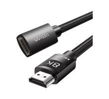 Кабель мультимедійний HDMI M to HDMI F 1.0m 8K HD151 black Ugreen (40447)