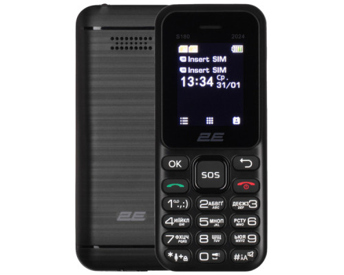 Мобільний телефон 2E S180 2024 Black (694743653885)