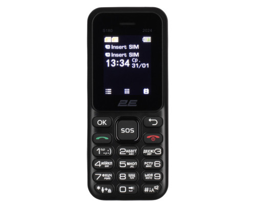Мобільний телефон 2E S180 2024 Black (694743653885)