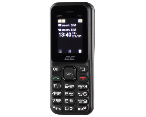 Мобільний телефон 2E S180 2024 Black (694743653885)
