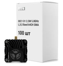 Відеопередавач (VTX) DEC1 D1 2.5W 5.8GHz L,X,S Band 64CH SMA упаковка 100 шт. (000009469)