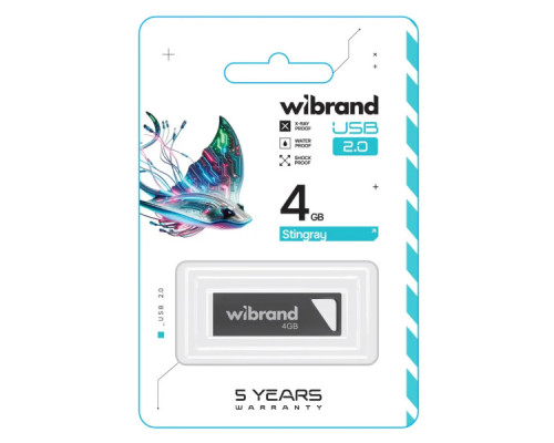 USB флеш накопичувач Wibrand 4GB Stingray Grey USB 2.0 (WI2.0/ST4U5G)