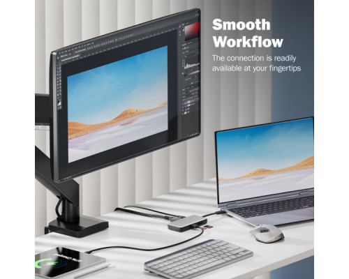 Порт-реплікатор Digitus USB-C > HDMI/2xUSB-A/USB-C/SD/MicroSD/RJ54 (DA-70914)