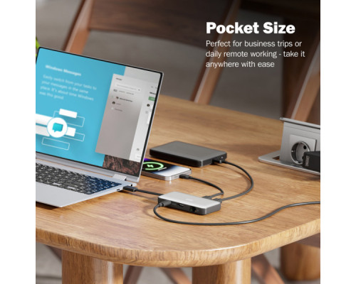 Порт-реплікатор Digitus USB-C > HDMI/2xUSB-A/USB-C/SD/MicroSD/RJ54 (DA-70914)