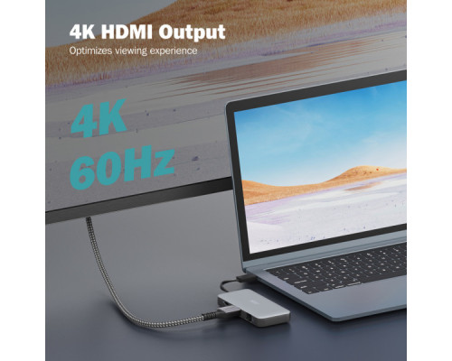Порт-реплікатор Digitus USB-C > HDMI/2xUSB-A/USB-C/SD/MicroSD/RJ54 (DA-70914)
